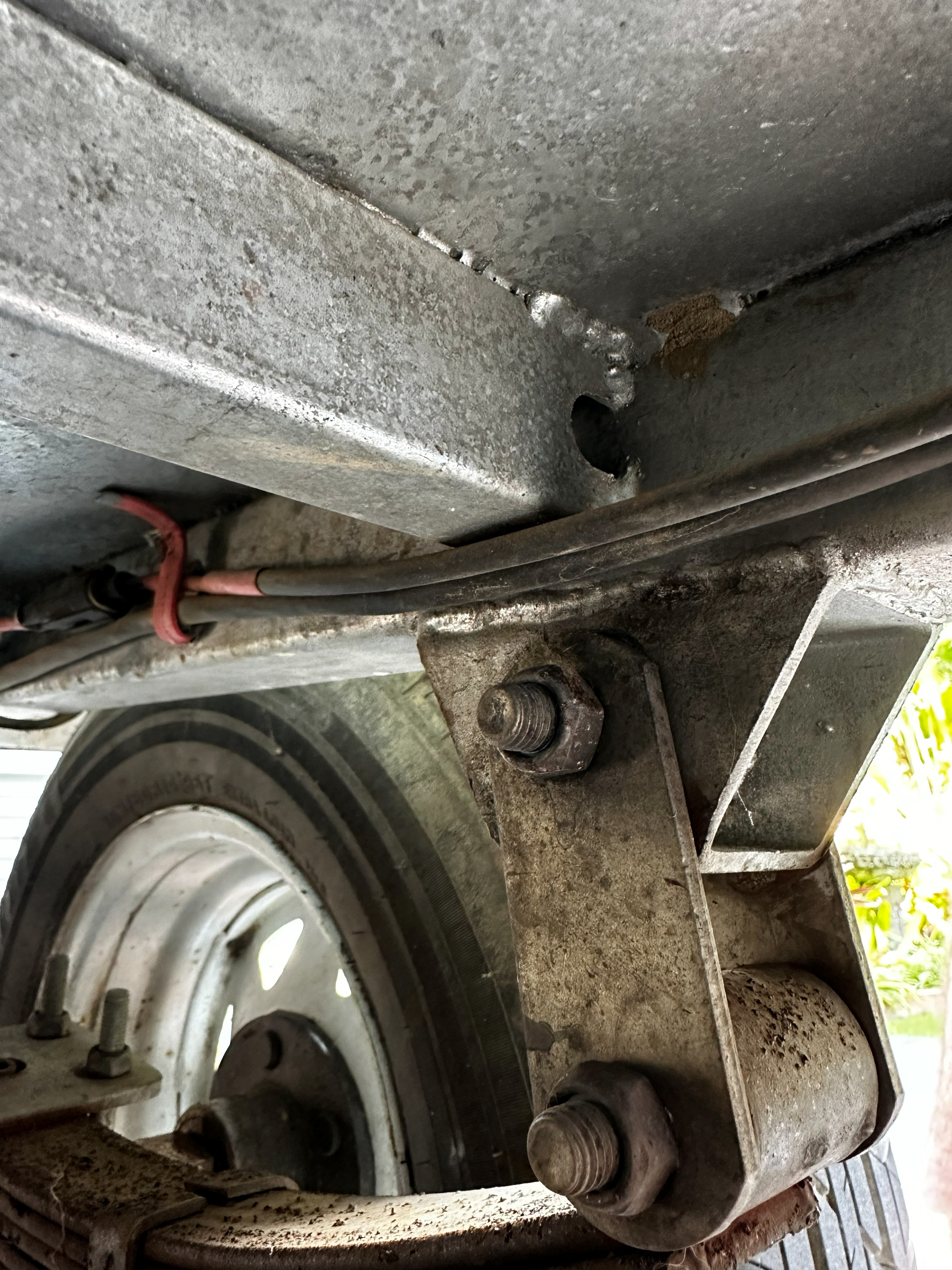 Leaf spring hanger bracket isometric view